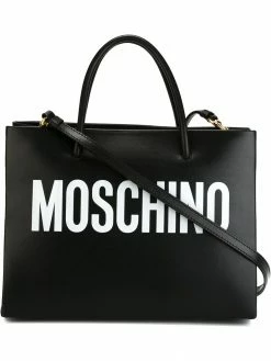 Moschino Logo print square tote
