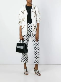 Moschino Logo print square tote