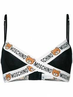 Moschino teddy bear logo triangle bra