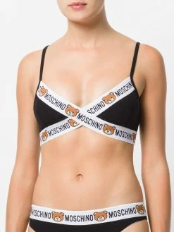 Moschino teddy bear logo triangle bra