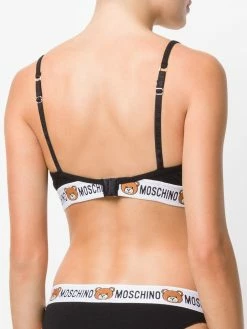 Moschino teddy bear logo triangle bra