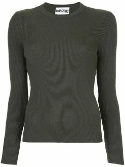 Moschino ribbed sweater with tulle inset