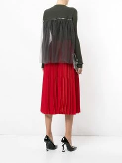 Moschino ribbed sweater with tulle inset