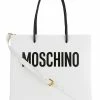 Moschino White logo print tote bag