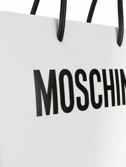 Moschino White logo print tote bag
