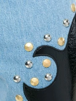 Moschino studded patch straight jeans
