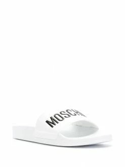 Moschino logo print sliders