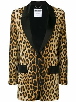 Moschino leopard print blazer