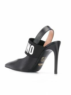 Moschino logo slingback pumps