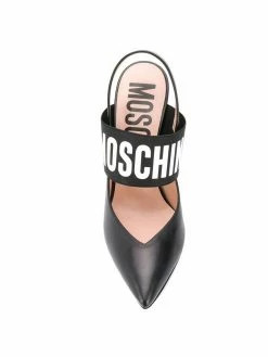 Moschino logo slingback pumps