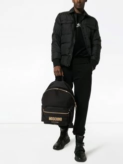 Moschino metal-logo backpack