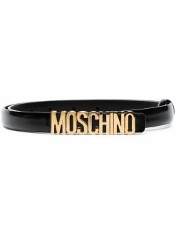 Moschino logo skinny belt