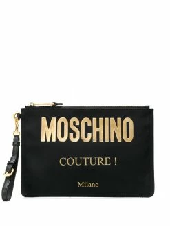 Moschino logo clutch bag
