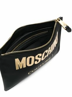 Moschino logo clutch bag
