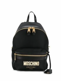 Moschino logo plaque backpack