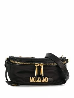 Moschino logo plaque belt bag