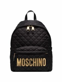 Moschino quilted logo-plaque backpack