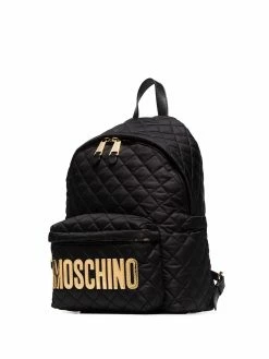 Moschino quilted logo-plaque backpack