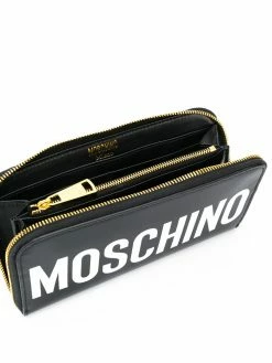 Moschino logo print zipped wallet