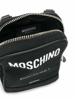 Moschino logo print cross body bag