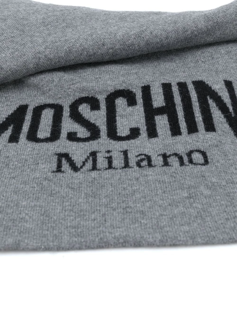 Coupon ๐ Moschino Intarsia knit logo scarf ๐ 5 Moschino intarsia knit logo scarf