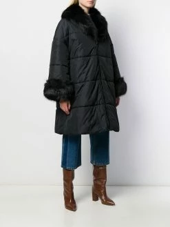 Moschino logo printed puffer coat