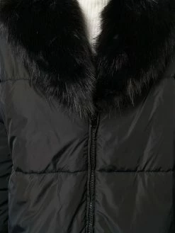 Moschino logo printed puffer coat