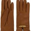 Moschino logo plaque gloves