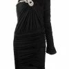 Moschino one-shoulder embellished ruched dress