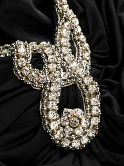 Moschino one-shoulder embellished ruched dress