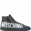 Moschino logo print hi-top sneakers