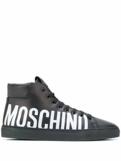 Moschino logo print hi-top sneakers