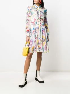 Moschino portrait doodle print dress