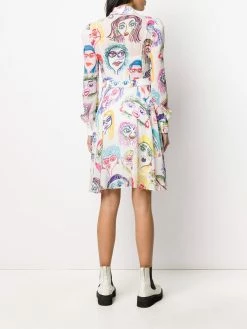Moschino portrait doodle print dress