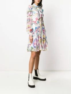 Moschino portrait doodle print dress
