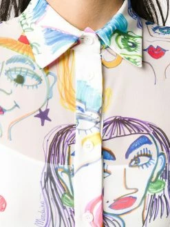 Moschino portrait doodle print dress