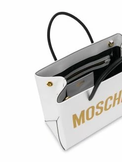Moschino square logo-print tote bag