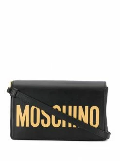 Moschino logo flap shoulder bag