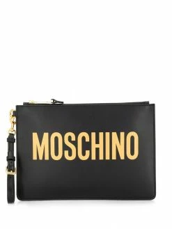 Moschino logo printed clutch