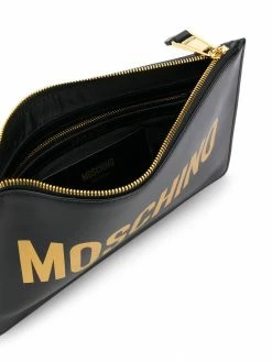 Moschino logo printed clutch