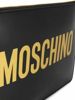 Moschino logo printed clutch