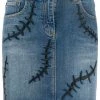 Moschino embroidered detail denim skirt