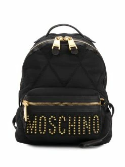 Moschino studded logo backpack