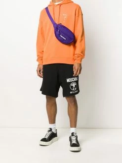 Moschino double question mark logo track shorts