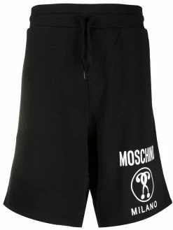 Moschino double question mark logo track shorts