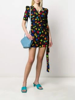 Moschino letters print wrap top