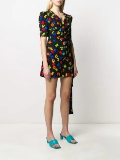 Moschino letters print wrap top