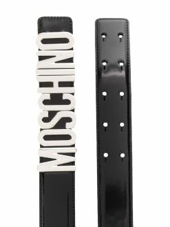 Moschino logo-plaque buckle belt