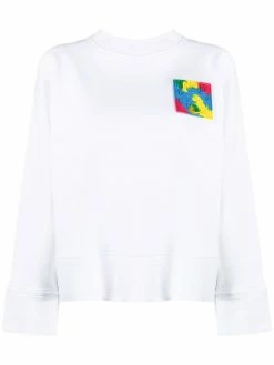 Moschino logo-patch long-sleeve sweatshirt