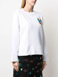 Moschino logo-patch long-sleeve sweatshirt